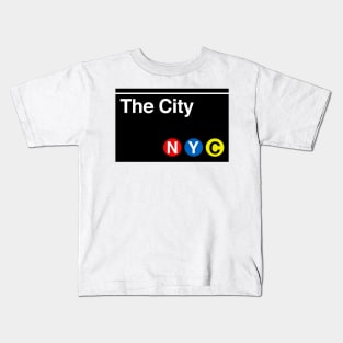 The City Subway Sign Kids T-Shirt